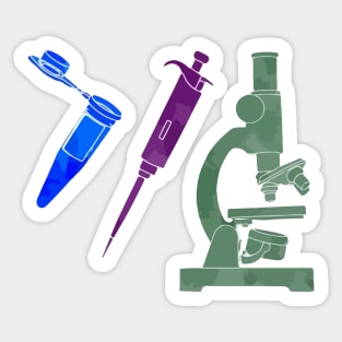 Lab Microscope Micropipette Tube Sticker